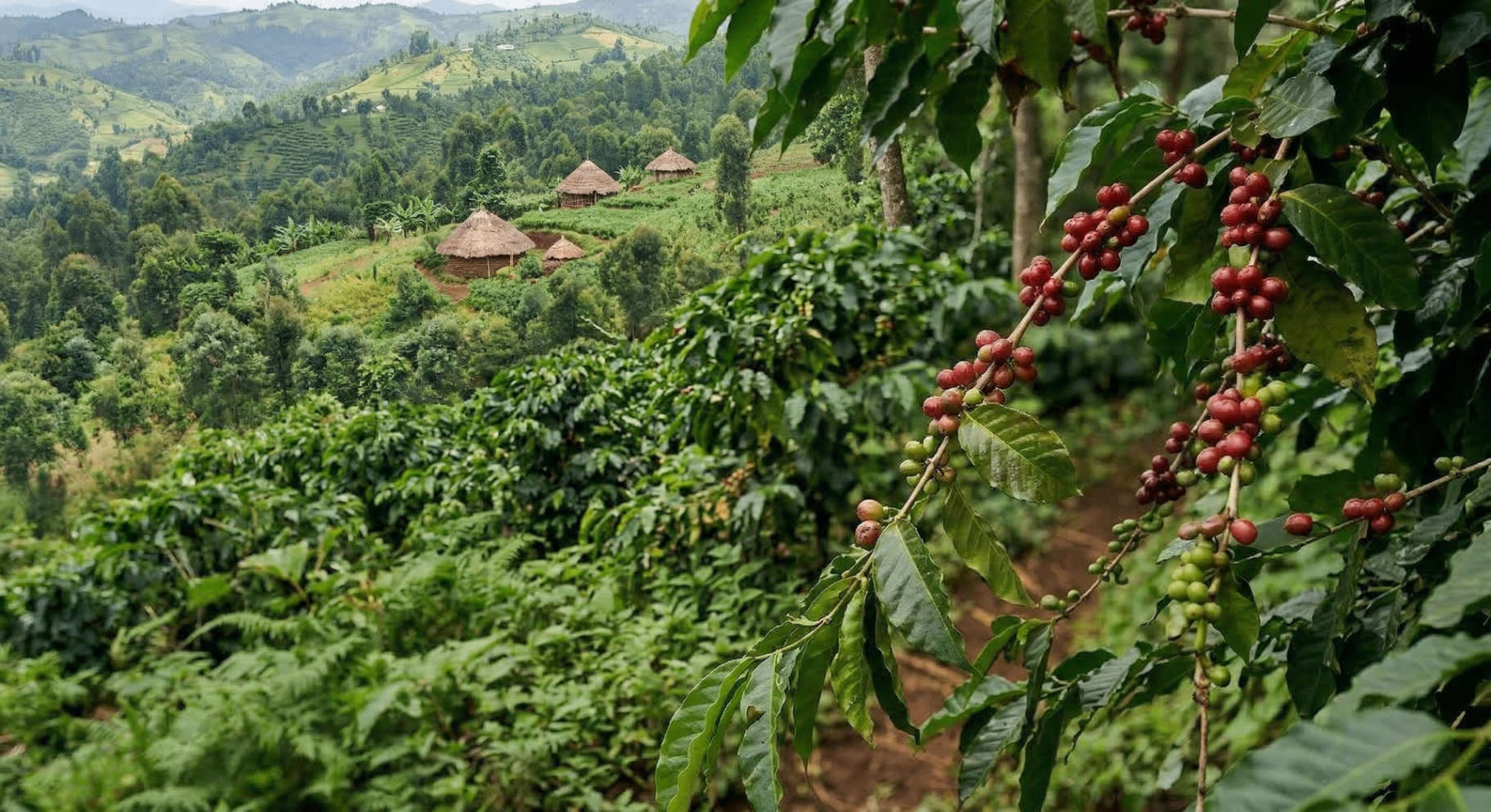 Récolte de cerises de café