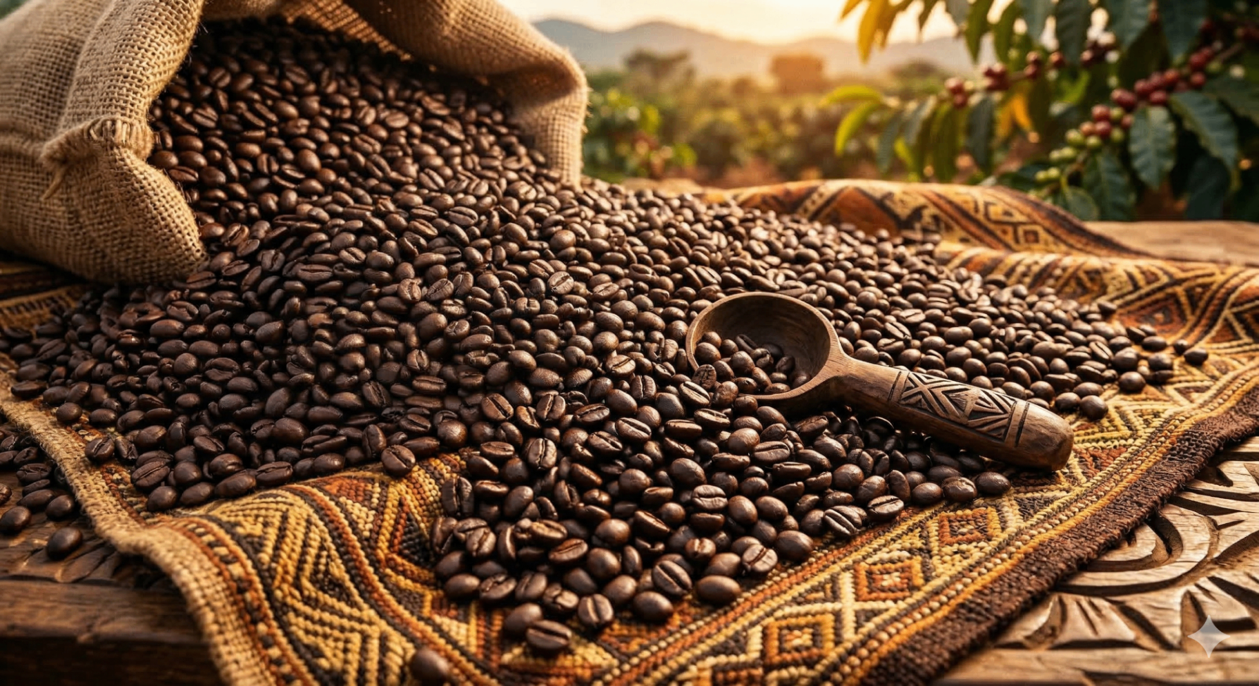 Grains de café torréfiés
